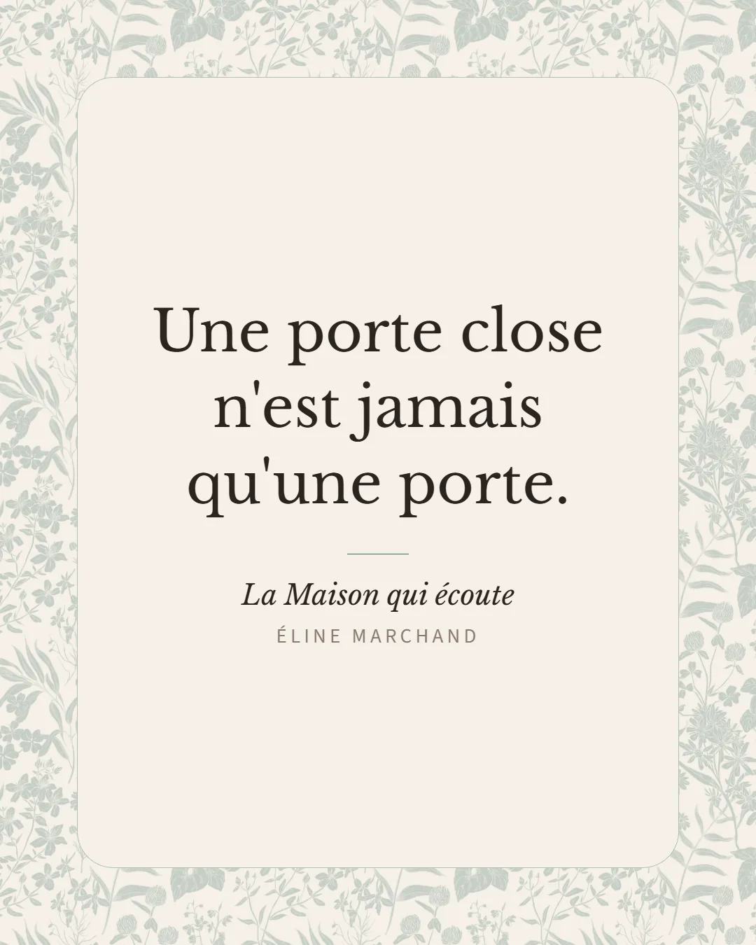 Affiche d’extrait : « Une porte close n’est jamais qu’une porte. »